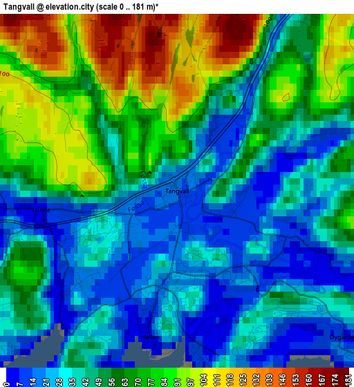 Tangvall elevation map