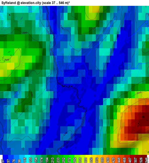 Syfteland elevation map