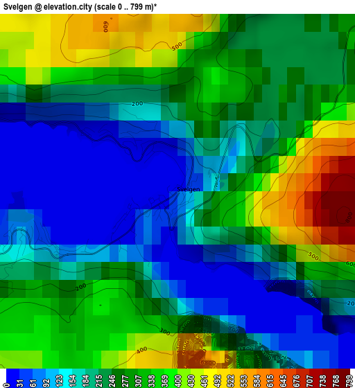 Svelgen elevation map