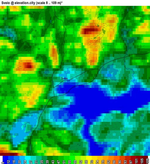 Sveio elevation map