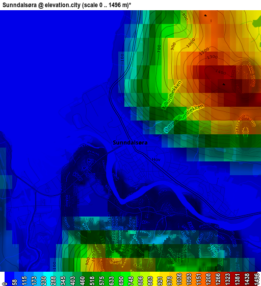 Sunndalsøra elevation map