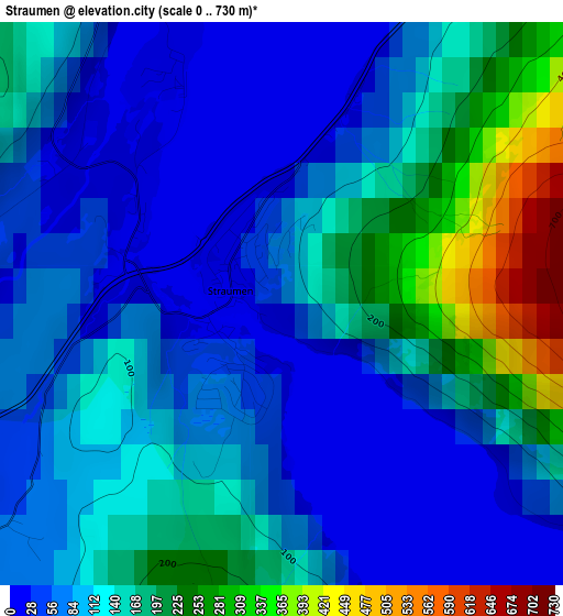 Straumen elevation map