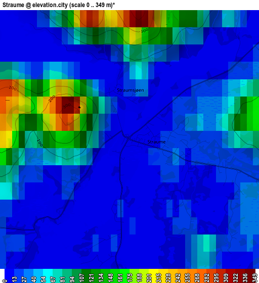 Straume elevation map