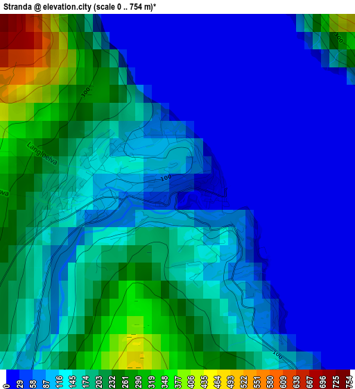 Stranda elevation map