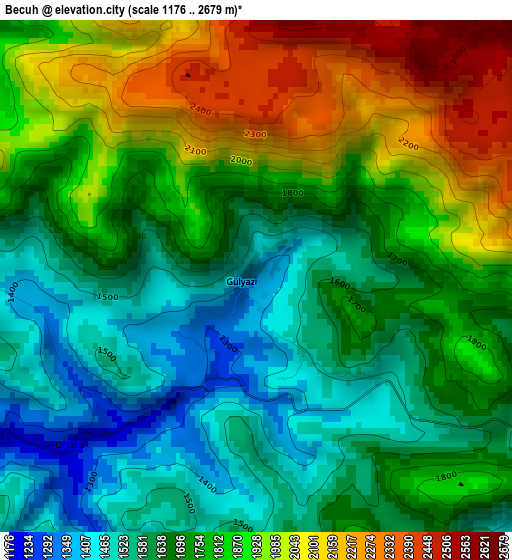 Becuh elevation map