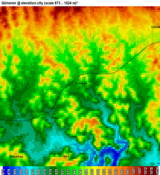 Gülveren elevation map