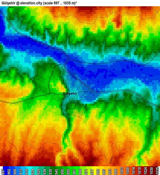 Gülşehir elevation map