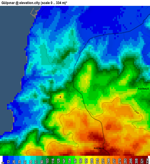 Gülpınar elevation map