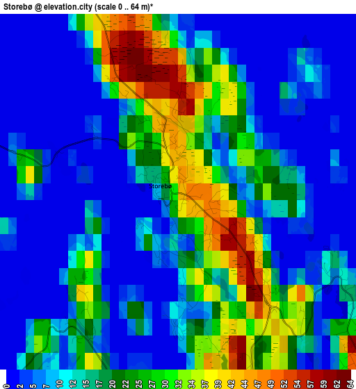 Storebø elevation map