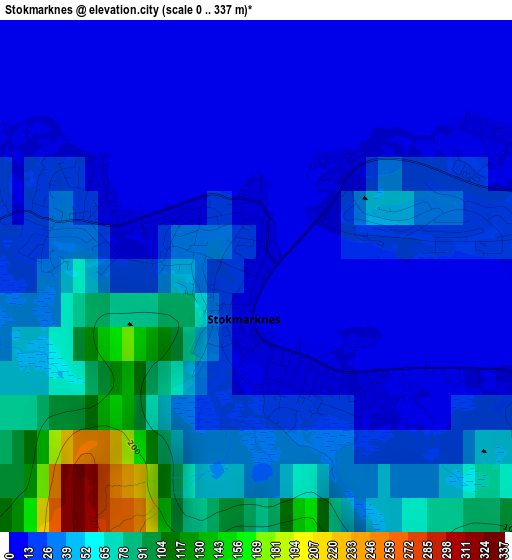 Stokmarknes elevation map