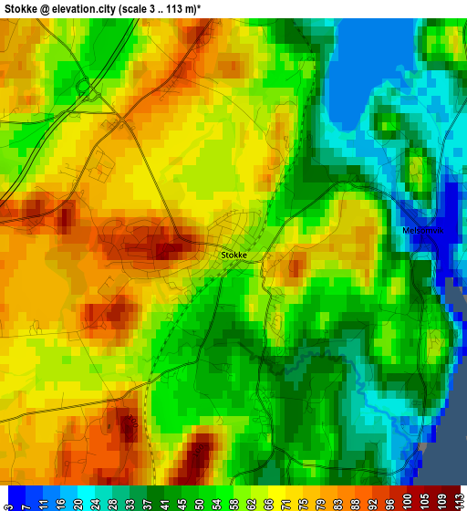 Stokke elevation map