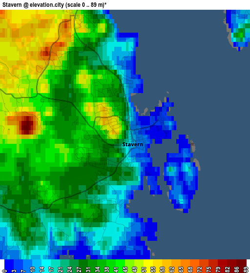 Stavern elevation map