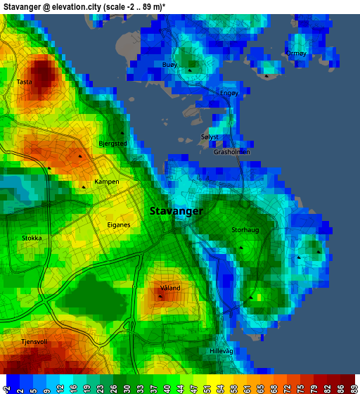 Stavanger elevation map