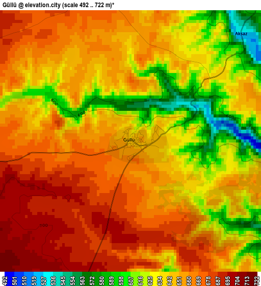 Güllü elevation map