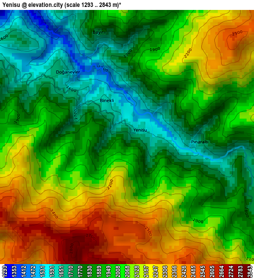 Yenisu elevation map