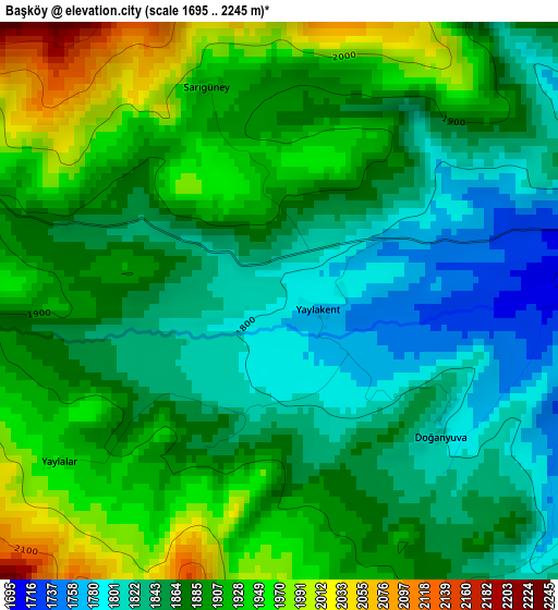 Başköy elevation map