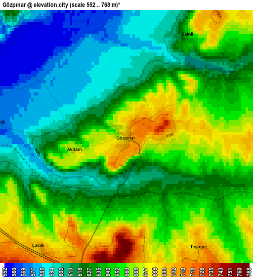 Gözpınar elevation map