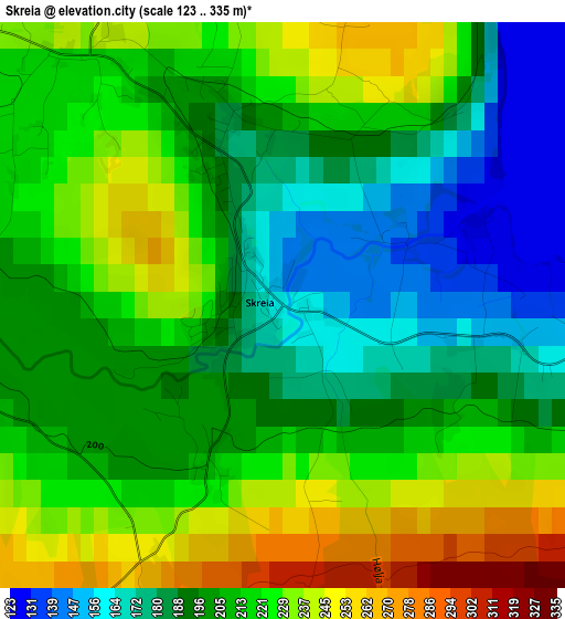 Skreia elevation map