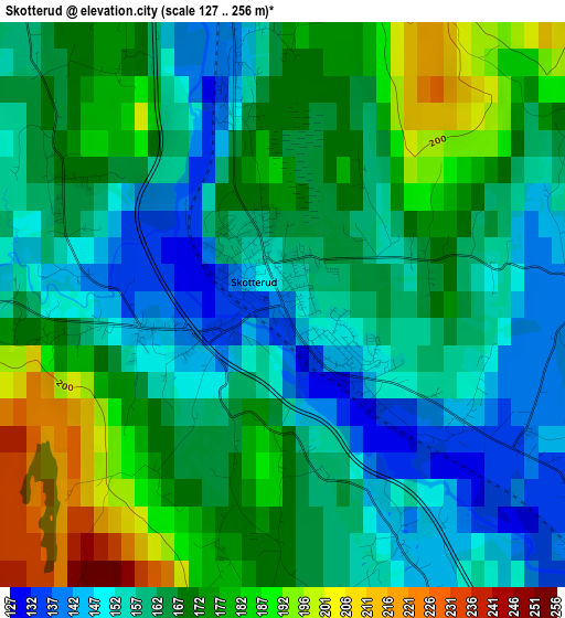 Skotterud elevation map