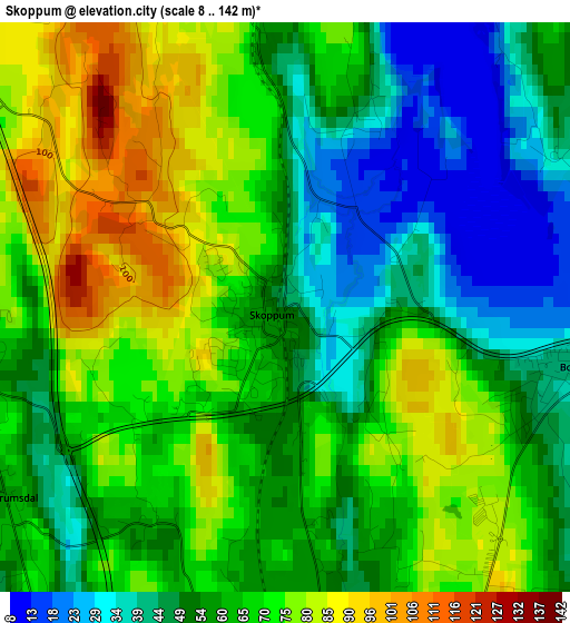 Skoppum elevation map