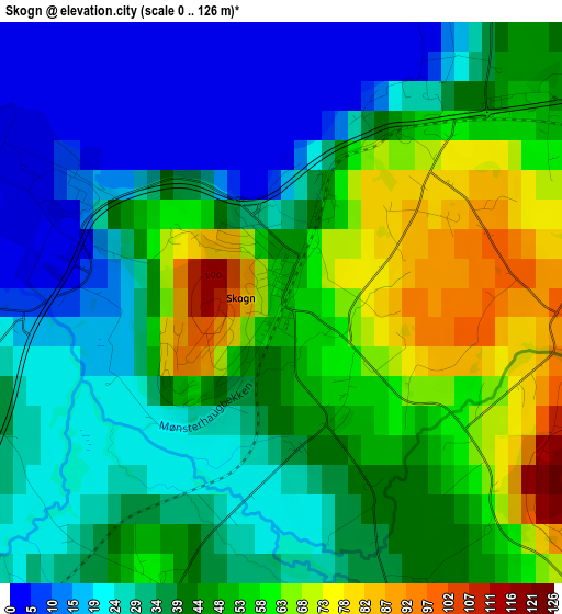 Skogn elevation map