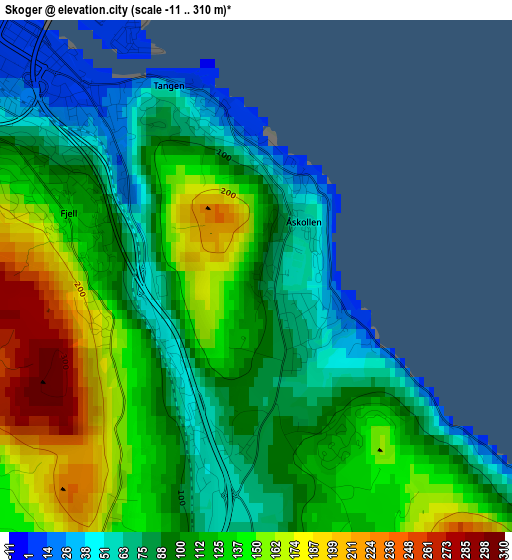 Skoger elevation map