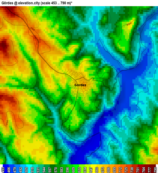 Gördes elevation map