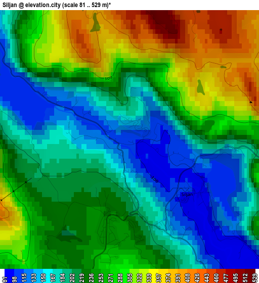 Siljan elevation map