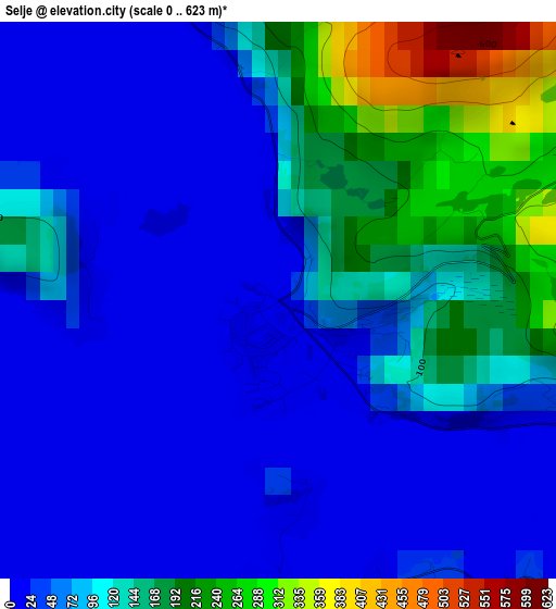 Selje elevation map