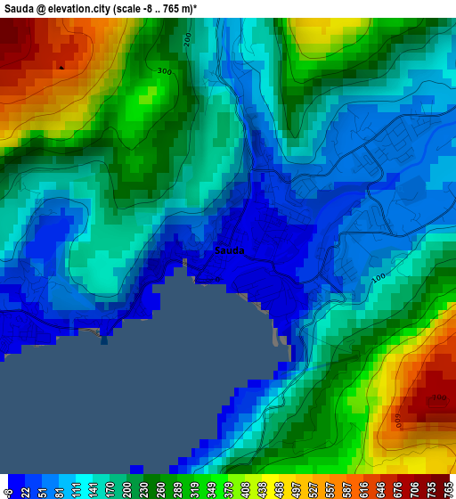 Sauda elevation map