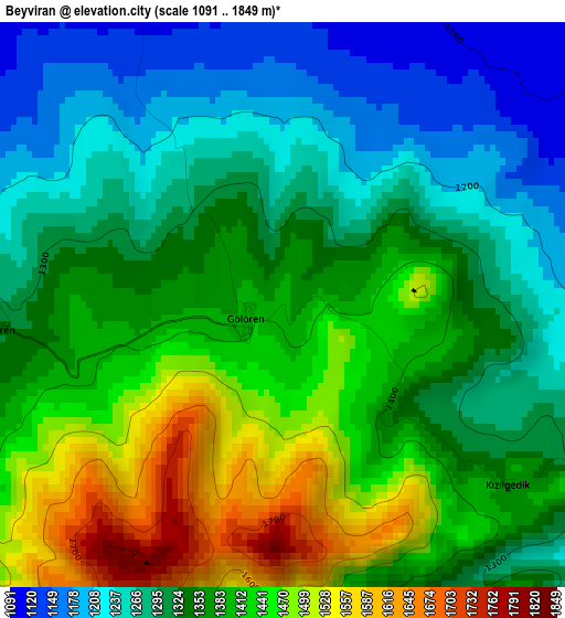 Beyviran elevation map