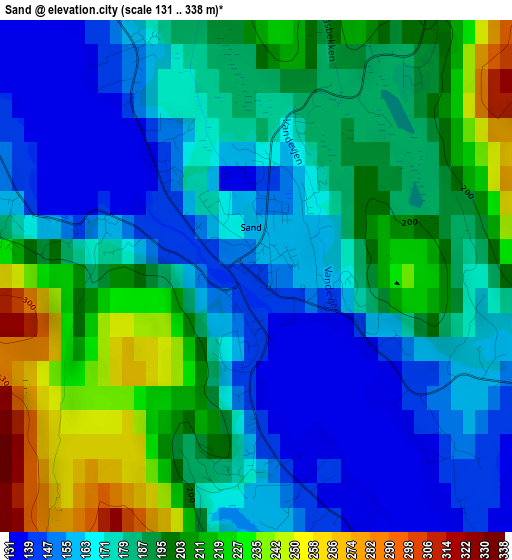 Sand elevation map