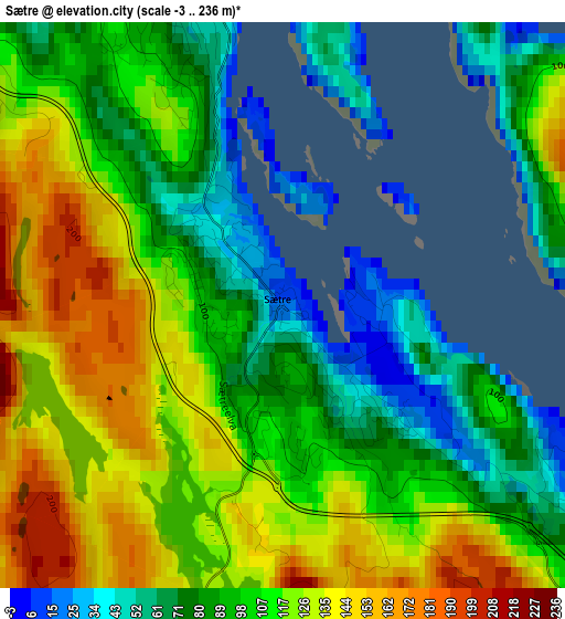 Sætre elevation map