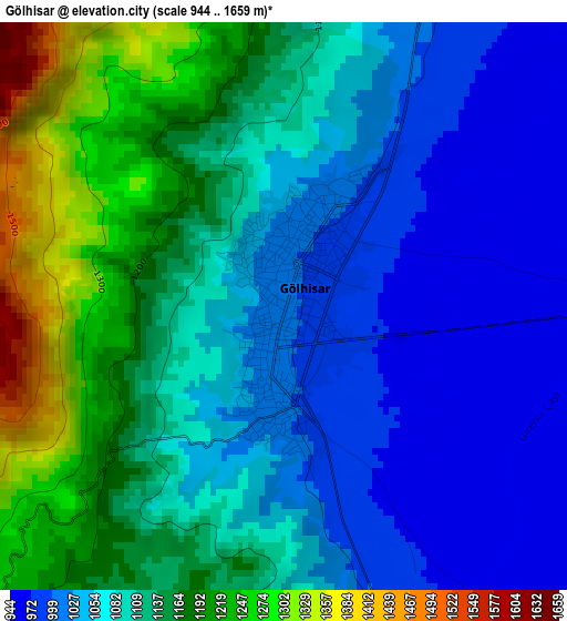 Gölhisar elevation map