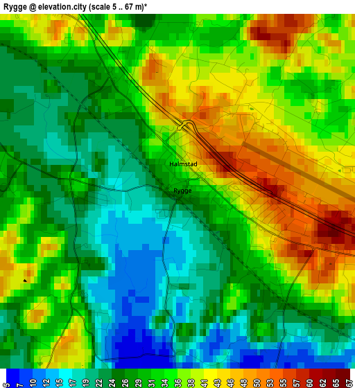 Rygge elevation map