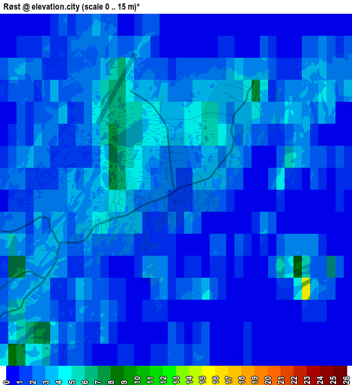 Røst elevation map