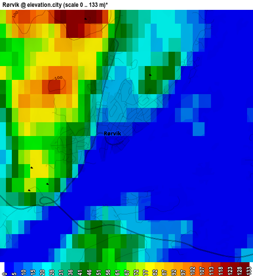 Rørvik elevation map