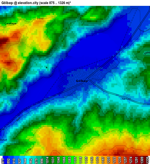 Gölbaşı elevation map