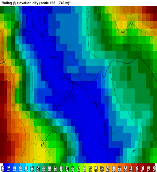 Rollag elevation map