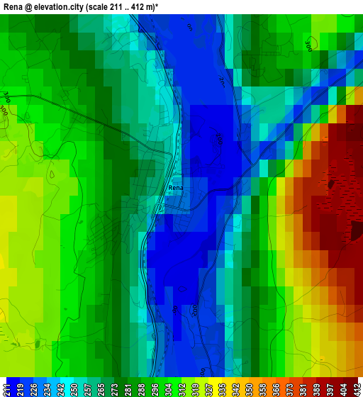 Rena elevation map