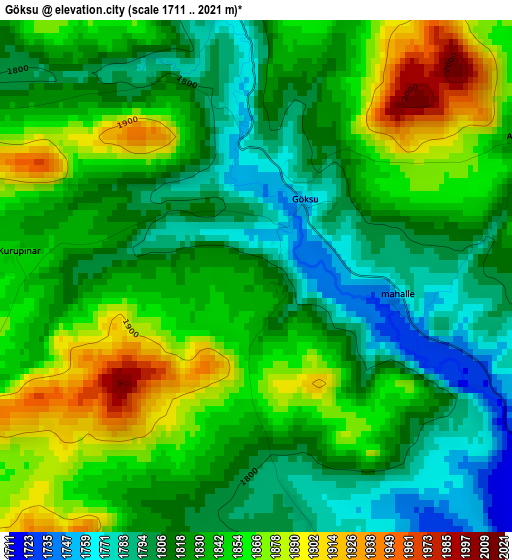 Göksu elevation map