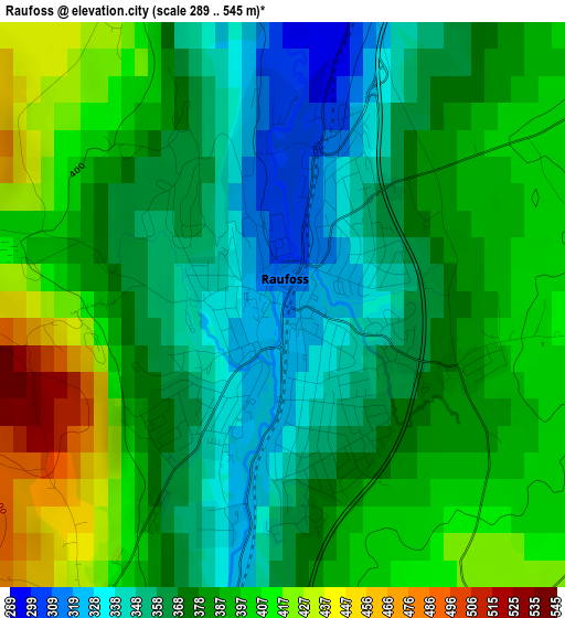 Raufoss elevation map