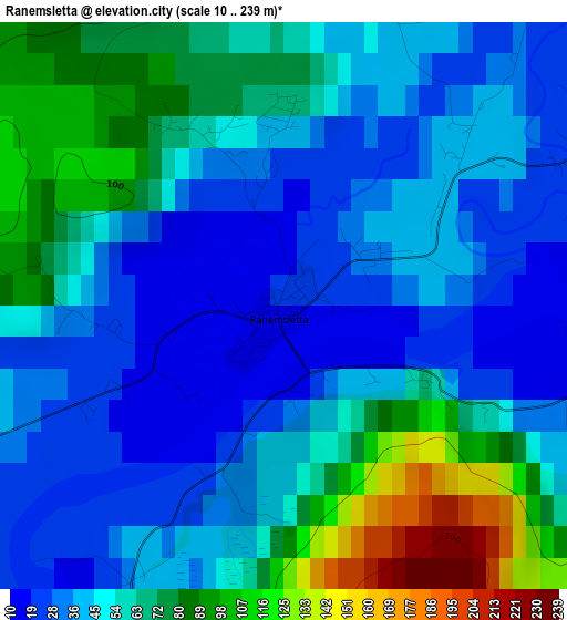 Ranemsletta elevation map