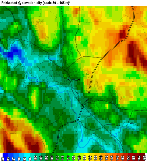 Rakkestad elevation map