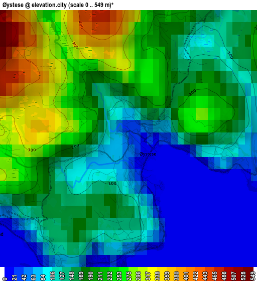 Øystese elevation map