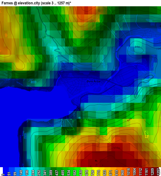 Farnes elevation map