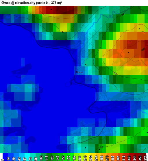 Ørnes elevation map