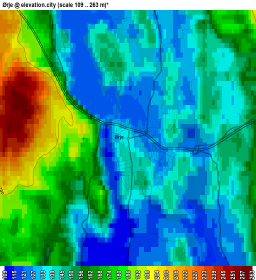 Ørje elevation map