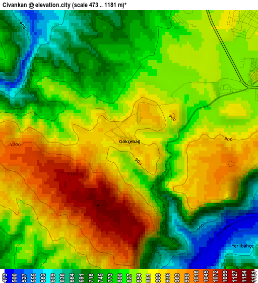 Civankan elevation map