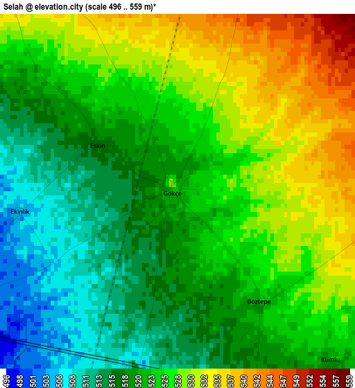 Selah elevation map